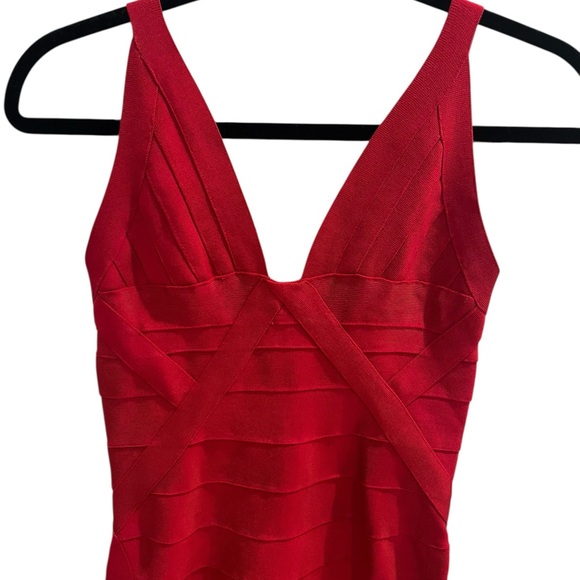 Akira Chicago Black Label Red Bandage Bodycon Dress - Picture 3 of 5